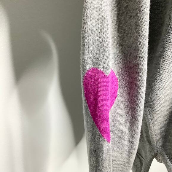 Crown & Ivy Gray Multicolor Heart Sweater Oversized Fit Small - Picture 3 of 7